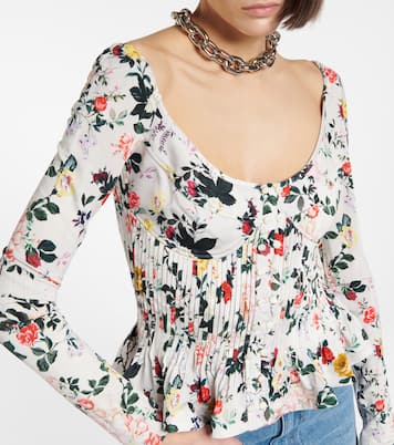 Top floral con peplum | Rabanne