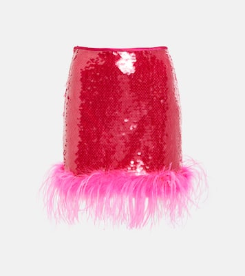 Sequined feather-trimmed miniskirt | Giuseppe di Morabito
