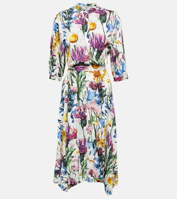 Floral satin midi dress | Stella McCartney