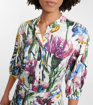Floral satin midi dress | Stella McCartney