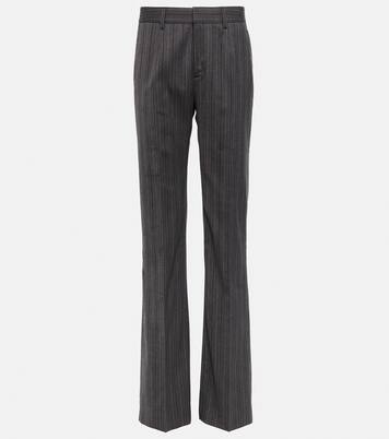 Pantalones rectos de tiro alto a rayas | Alessandra Rich
