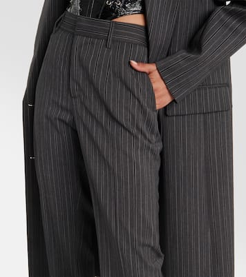 Pantalones rectos de tiro alto a rayas | Alessandra Rich