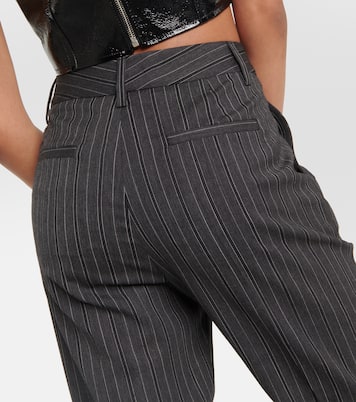 Pantalones rectos de tiro alto a rayas | Alessandra Rich