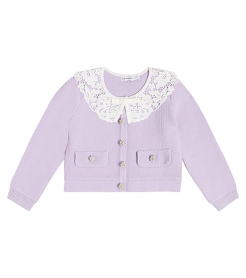 Cardigan decorato con pizzo | Self-Portrait Kids