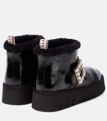 Viv' Winter shearling-trimmed leather boots | Roger Vivier