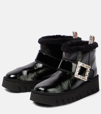 Viv' Winter shearling-trimmed leather boots | Roger Vivier