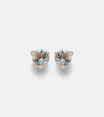 Boucles d'oreilles en or rose 18 ct, aigue-marine et diamants | Bucherer Fine Jewellery