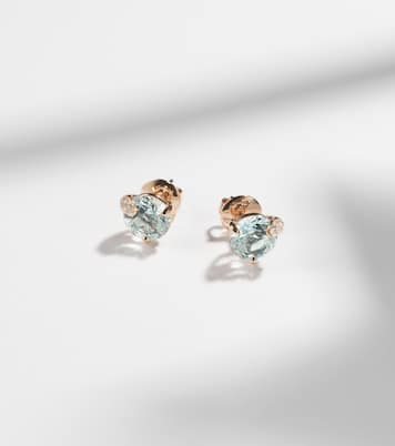 Boucles d'oreilles en or rose 18 ct, aigue-marine et diamants | Bucherer Fine Jewellery
