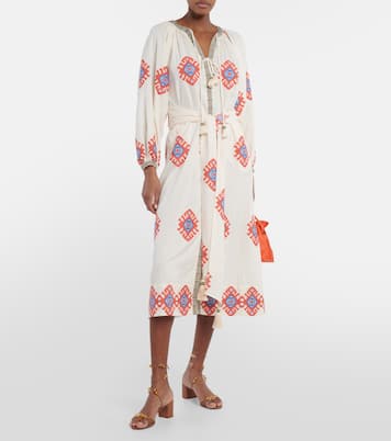 Vestido midi de algodón en jacquard | Johanna Ortiz