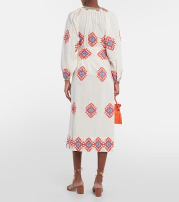 Vestido midi de algodón en jacquard | Johanna Ortiz