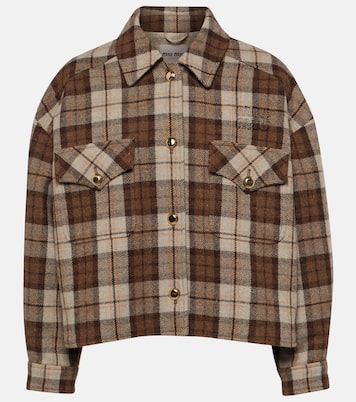 Checked wool-blend jacket | Miu Miu