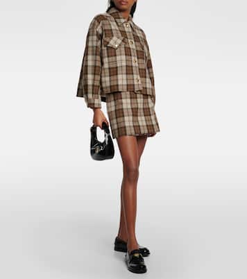 Checked wool-blend jacket | Miu Miu