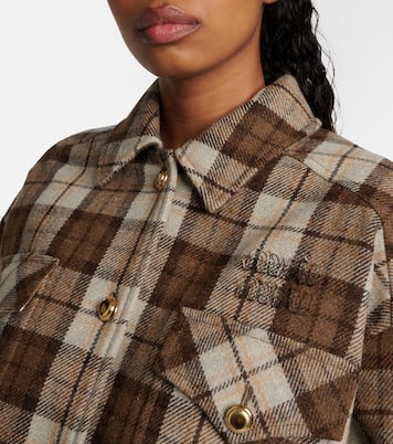 Checked wool-blend jacket | Miu Miu