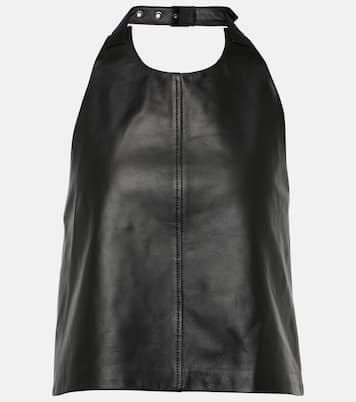 Top de piel con cuello halter | Wardrobe.NYC