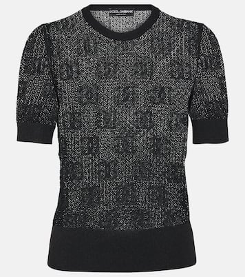 Jersey de jacquard con encaje y logo | Dolce&Gabbana