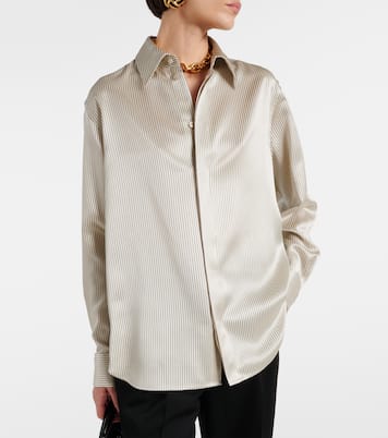 Camicia in raso di seta a righe | Saint Laurent