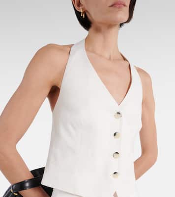 Gilet de costume Arabella en lin mélangé | Veronica Beard