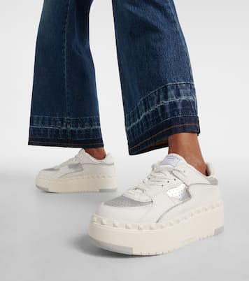 Plateau-Sneakers Freedots XL aus Leder | Valentino Garavani