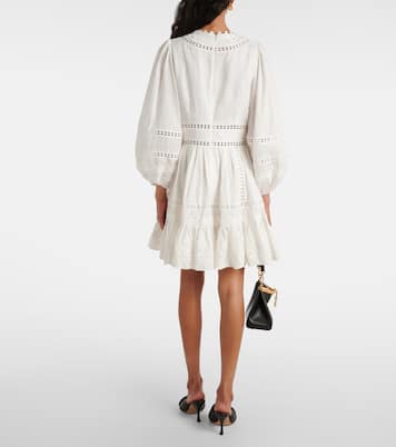 Pop lace-trimmed linen minidress | Zimmermann