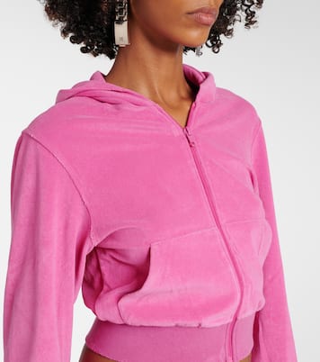 Felpa BB Motel in velluto di misto cotone con cappuccio | Balenciaga