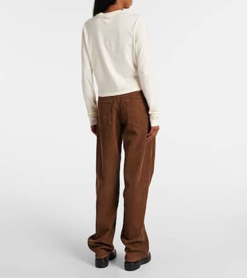 Top in jersey di cotone con logo | Prada