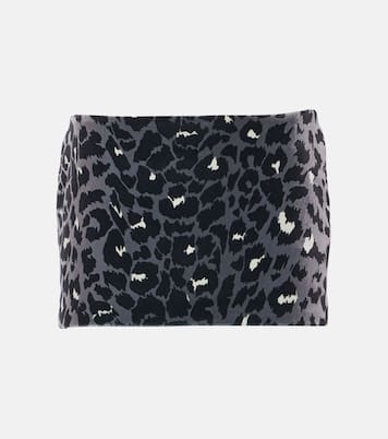 Leopard-print velvet miniskirt | Alex Perry