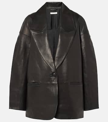 Slouchy leather blazer | The Sei
