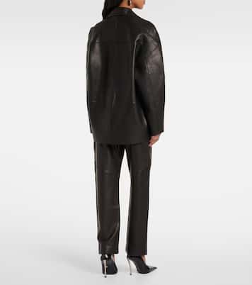 Slouchy leather blazer | The Sei
