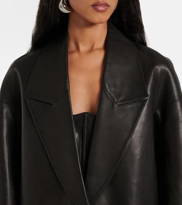 Slouchy leather blazer | The Sei