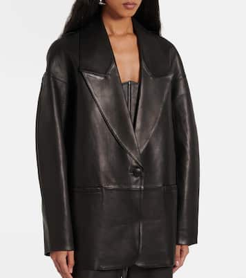 Slouchy leather blazer | The Sei