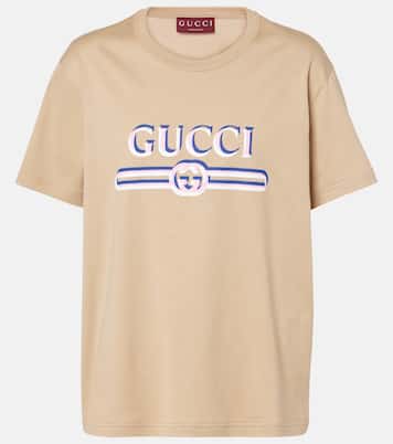 T-shirt in jersey di cotone con logo | Gucci