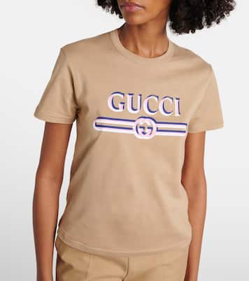 T-shirt in jersey di cotone con logo | Gucci