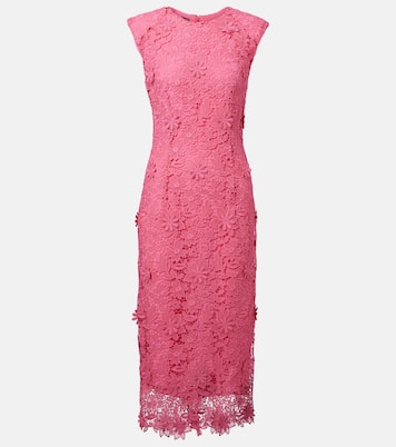 Abito midi Hibiscus in pizzo | Monique Lhuillier