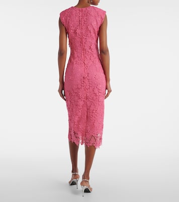 Abito midi Hibiscus in pizzo | Monique Lhuillier