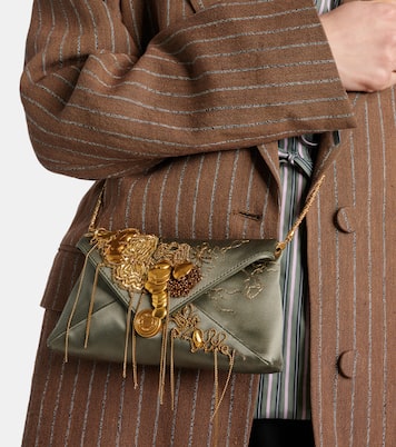Borsa a spalla in raso con applicazioni | Dries Van Noten