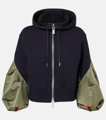 Sudadera con capucha de jersey y sarga | Sacai