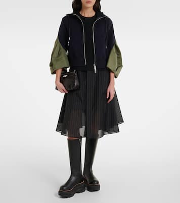 Sudadera con capucha de jersey y sarga | Sacai
