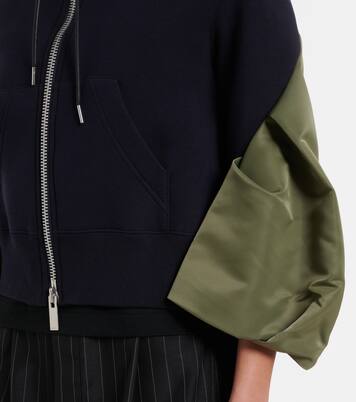 Sudadera con capucha de jersey y sarga | Sacai