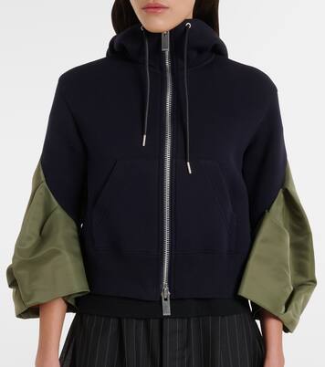 Sudadera con capucha de jersey y sarga | Sacai