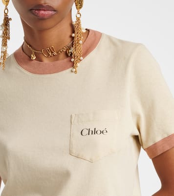 Camiseta de jersey de algodón con logo | Chloé