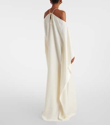 One-Shoulder-Robe mit Federn | Taller Marmo
