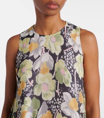 Robe longue asymétrique en soie à fleurs | Loewe