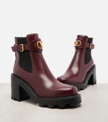 VLogo Signature 90皮革及踝靴 | Valentino Garavani