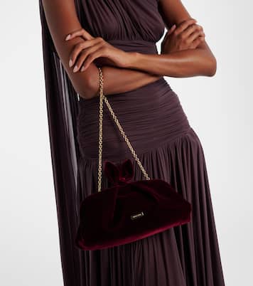 Bow Tie Small velvet clutch | Aquazzura