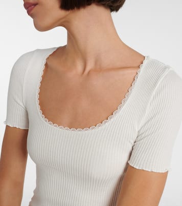 T-Shirt aus Baumwolle mit Spitze | Chloé