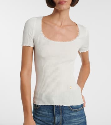 T-Shirt aus Baumwolle mit Spitze | Chloé