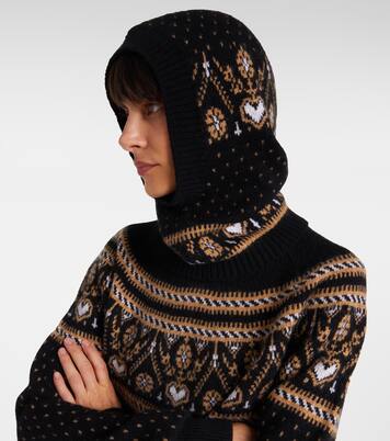 Caspian Fair Isle cashmere hood | Khaite