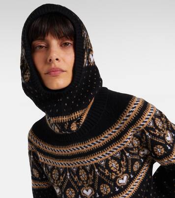 Caspian Fair Isle cashmere hood | Khaite
