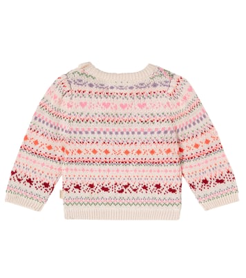 Baby Olga jacquard cotton sweater | Wheat