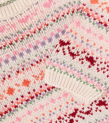 Baby Olga jacquard cotton sweater | Wheat